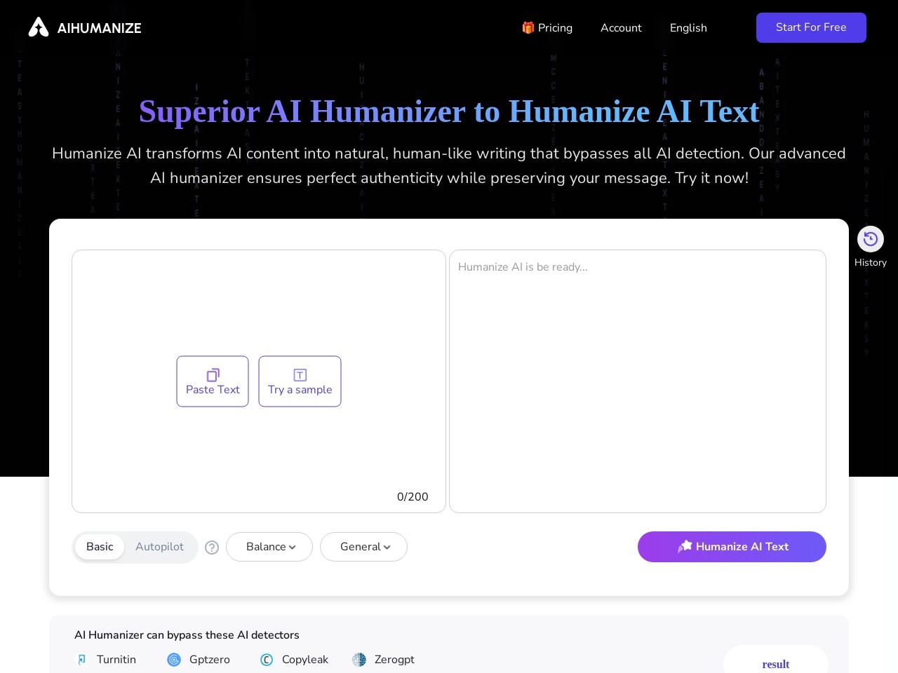 AI Humanize官网 – 将AI文本转换为人类可读内容