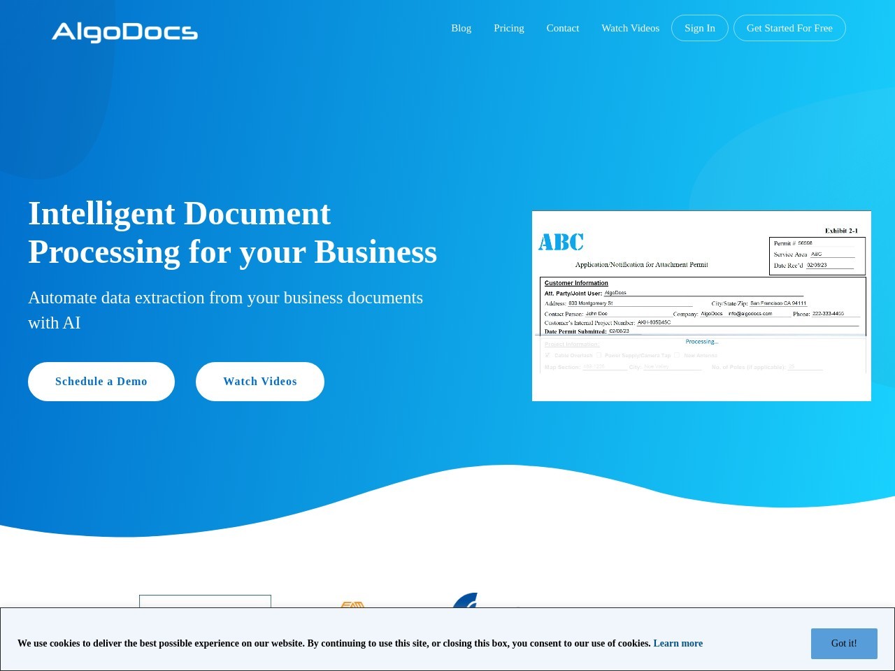 AlgoDocs官网 – 智能文档数据提取平台
