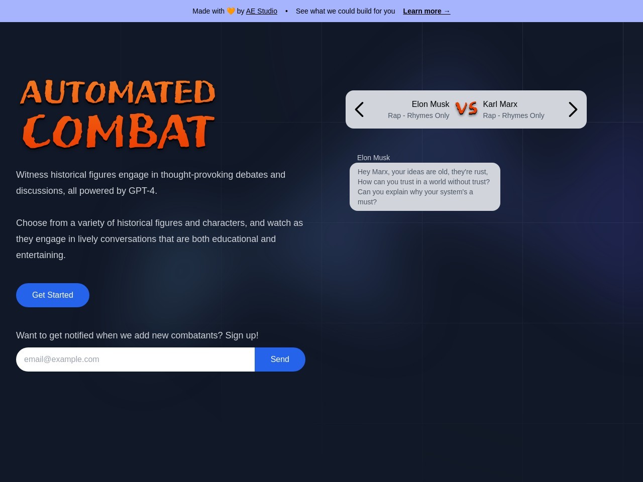 Automated Combat官网 – 体验AI驱动的历史辩论