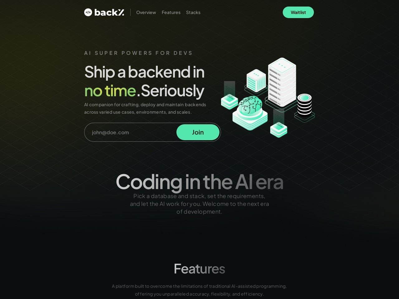 Backx.ai官网 – AI驱动的后端开发自动化平台