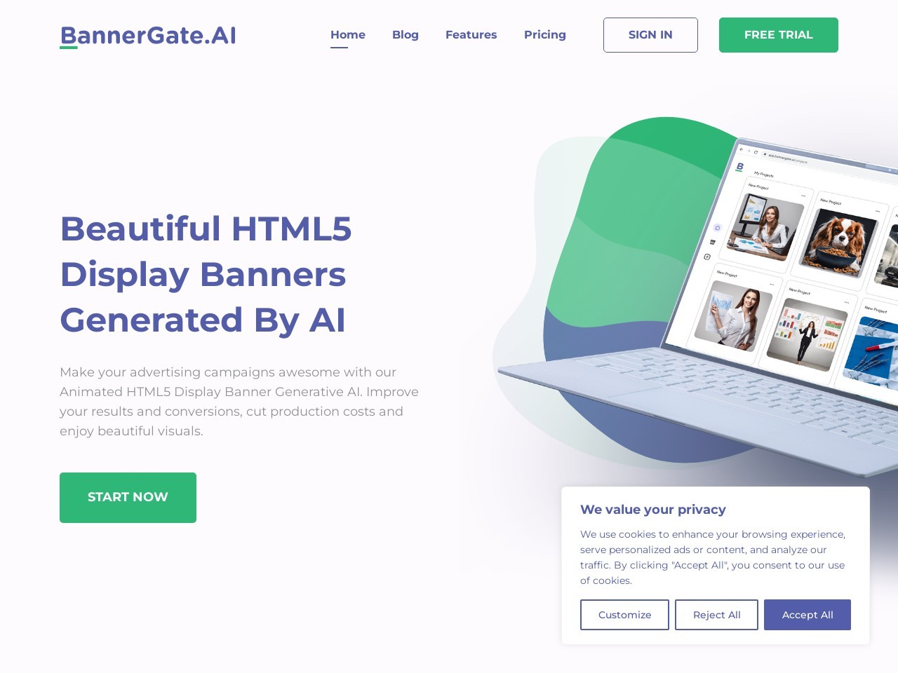 BannerGate.ai官网 – AI生成的动画HTML5横幅