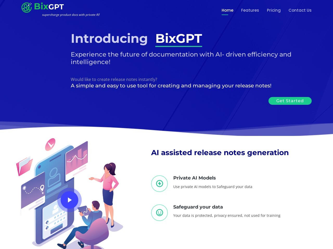 BixGPT官网 – 自动生成清晰简洁的发布说明