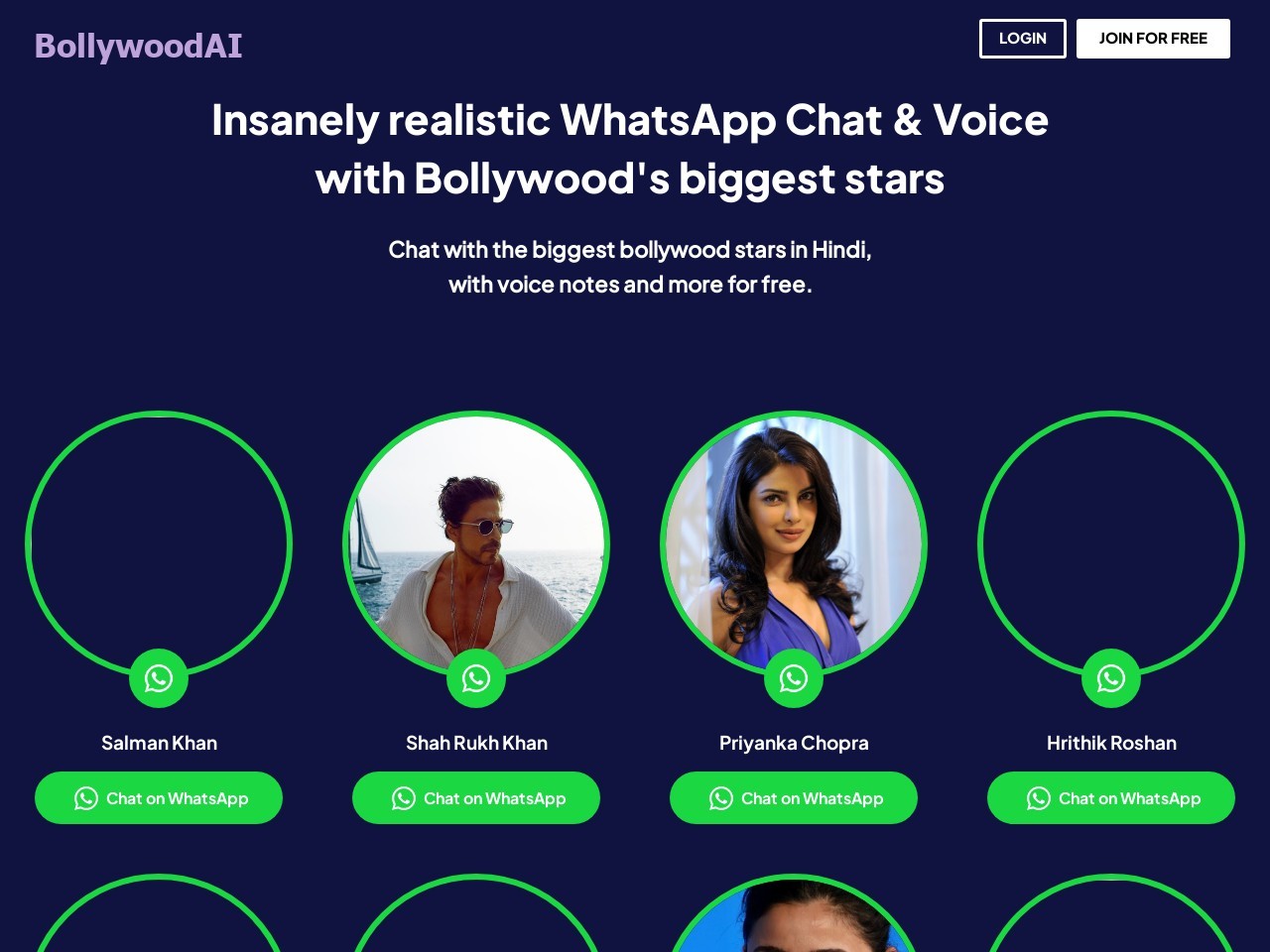 BollywoodAI – Hindi ‘Voice AI-与宝莱坞明星对话的在线服务
