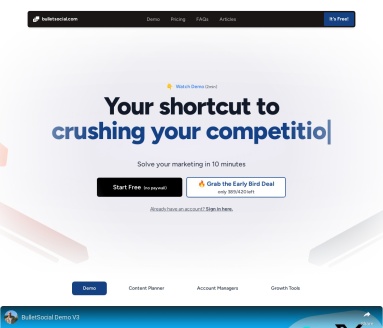 BulletSocial官网 – AI驱动的社交媒体调度工具