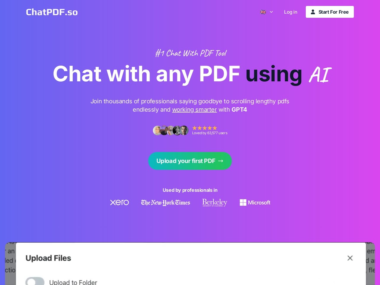 ChatPdf.so: Chat with pdf官网 – 与PDF对话的AI工具