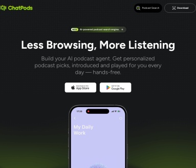 ChatPods: AI播客制作平台|多语言AI语音可选-用AI声音创作您的专属播客