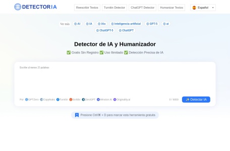 Detector de IA y Humanizador con ChatGPT, GPT-4, Gemini y Claude
