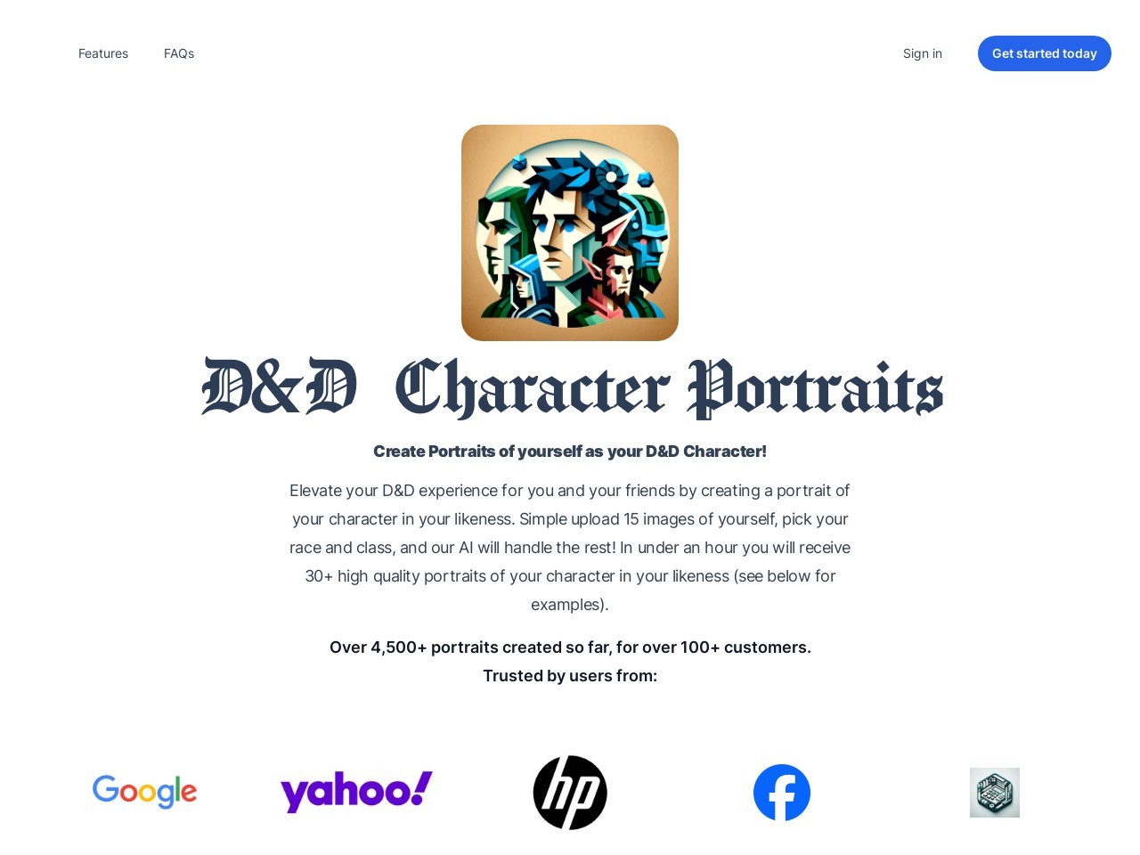 DnD Character Portraits官网 – 生成个性化的D&D角色画像