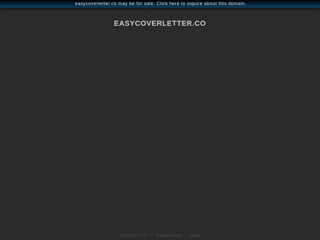 Easy Cover Letter官网 – 快速生成求职信的平台