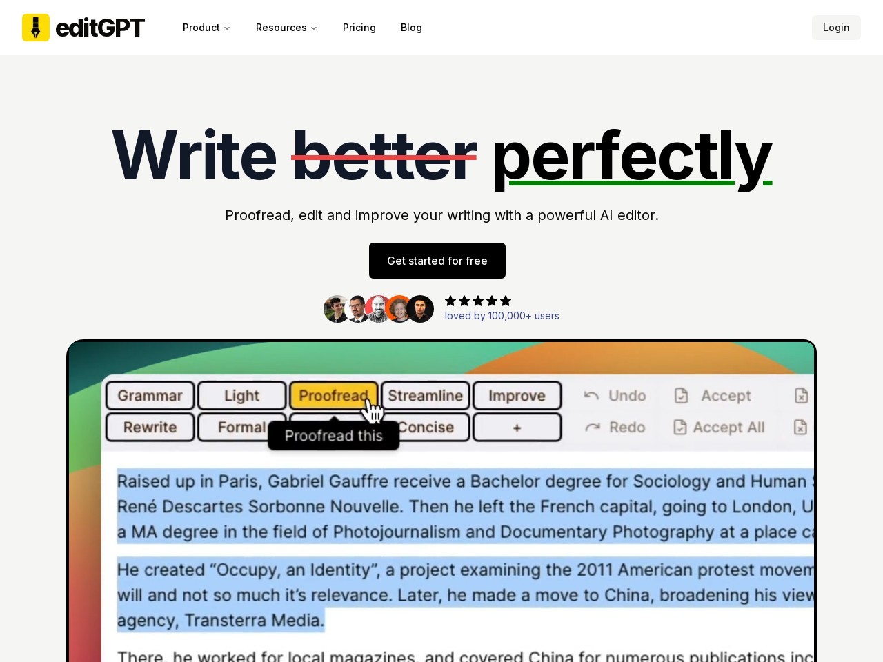 editGPT官网 – 轻松校对和编辑你的内容