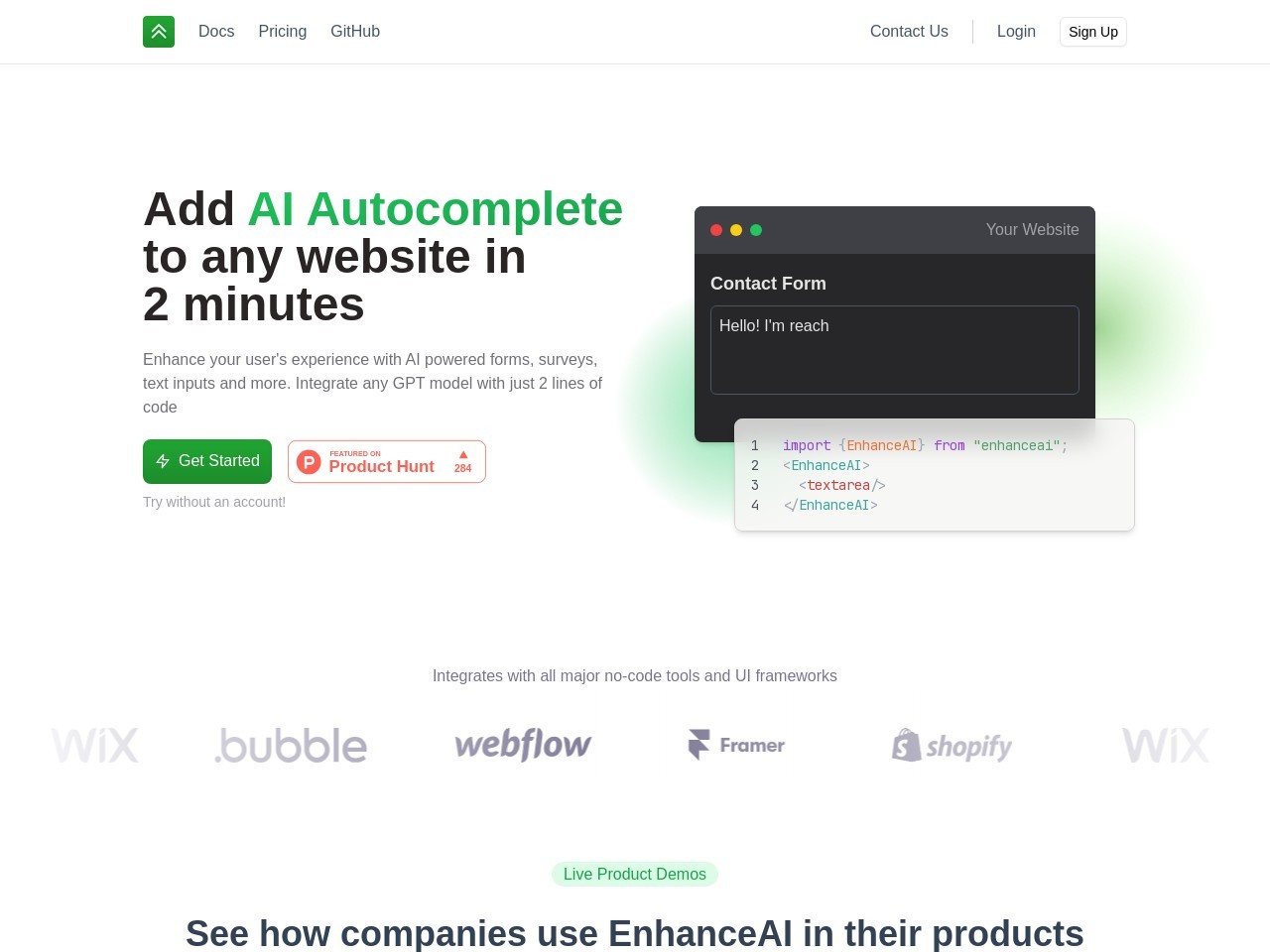 EnhanceAI官网 – 快速集成AI功能的工具