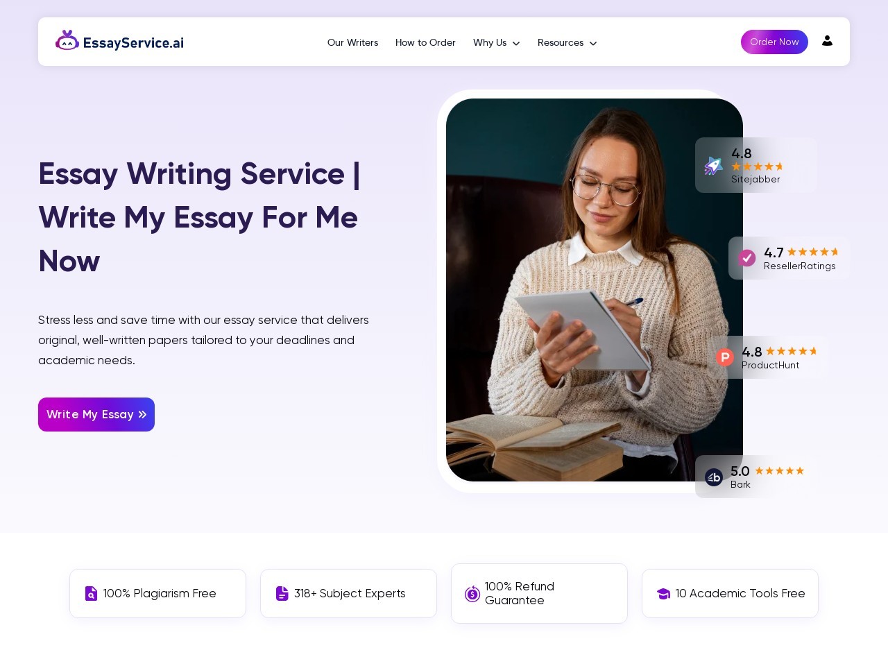 EssayService.ai官网 – AI驱动的写作助手