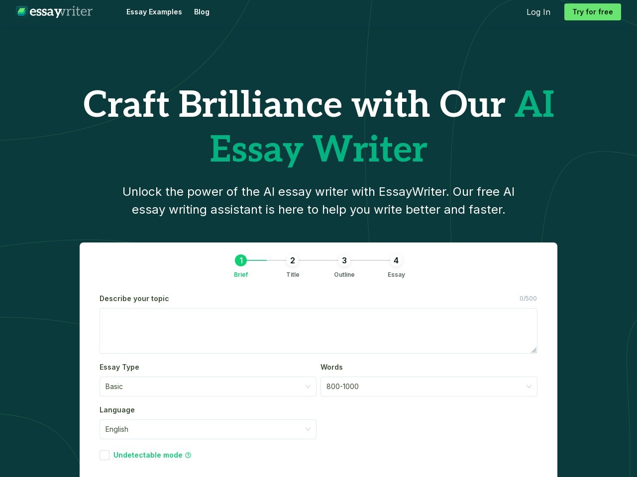 EssayWriter io官网 – AI驱动的写作助手