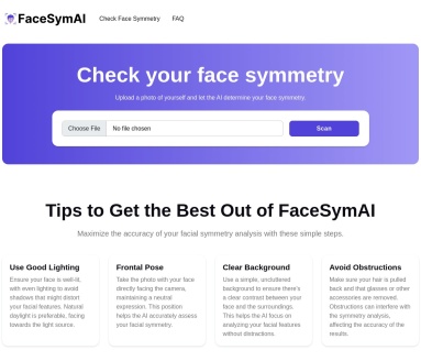 FaceSymAI官网 – 利用AI分析你的面部对称性