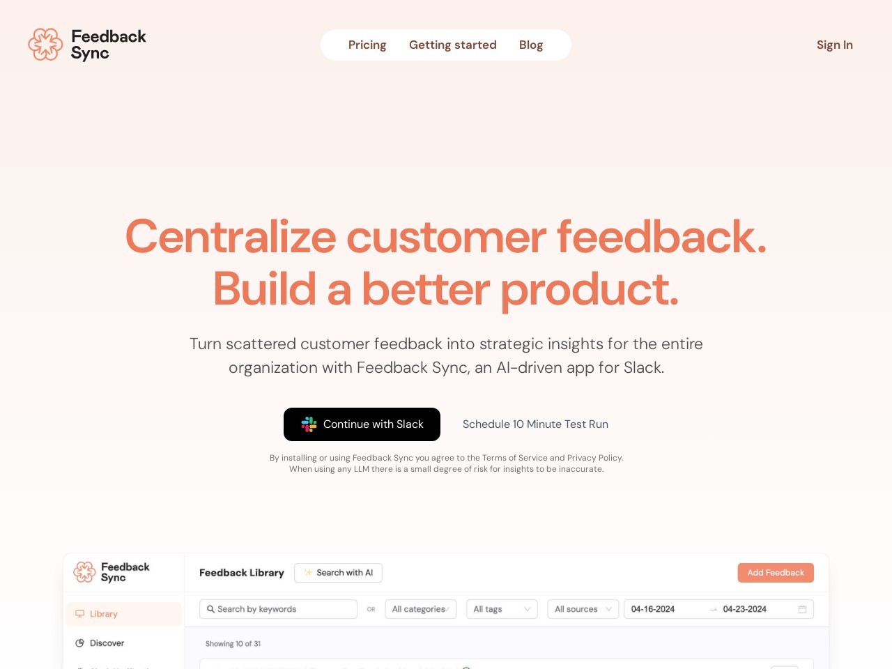 Feedback Sync官网 – 将客户反馈转化为战略洞察