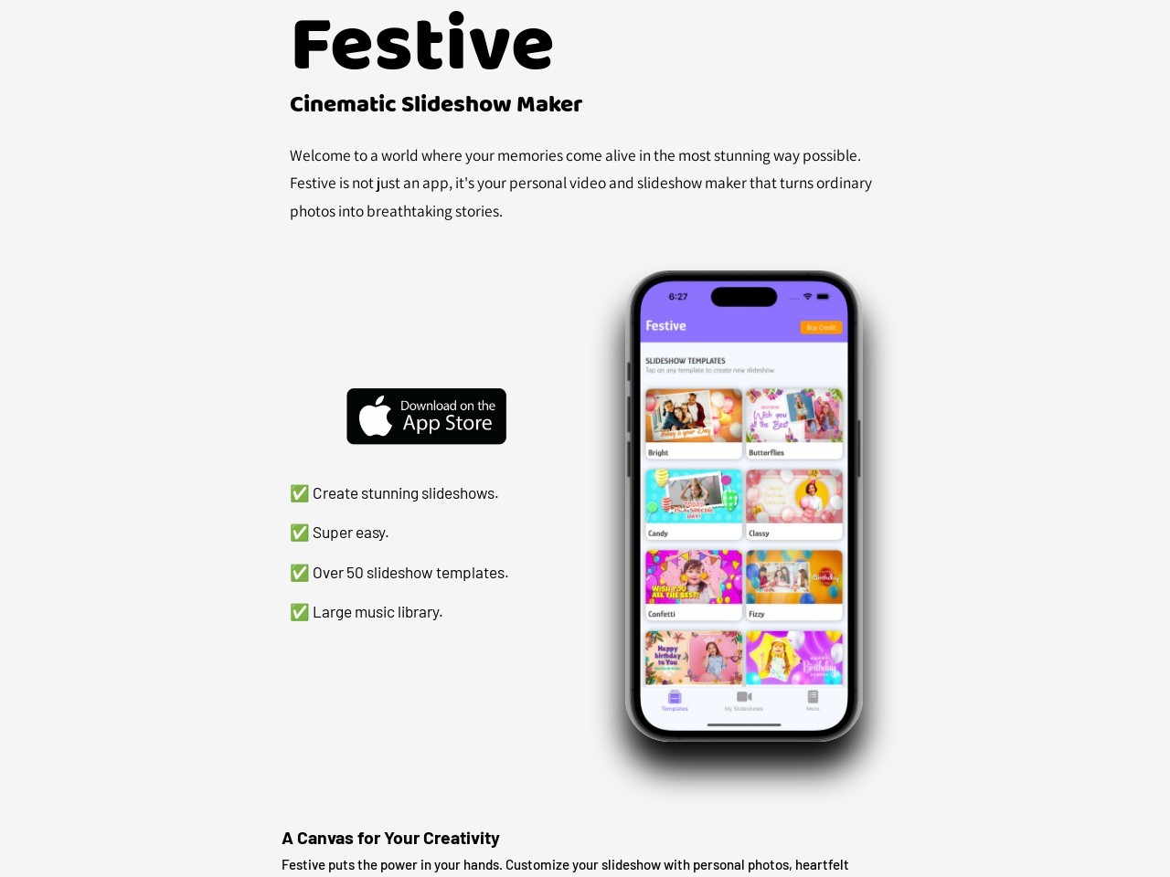 Festive Slideshow Maker官网 – 轻松制作美丽的幻灯片和祝福视频