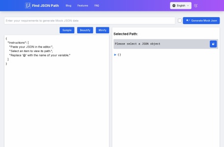 Find JSON Path Online