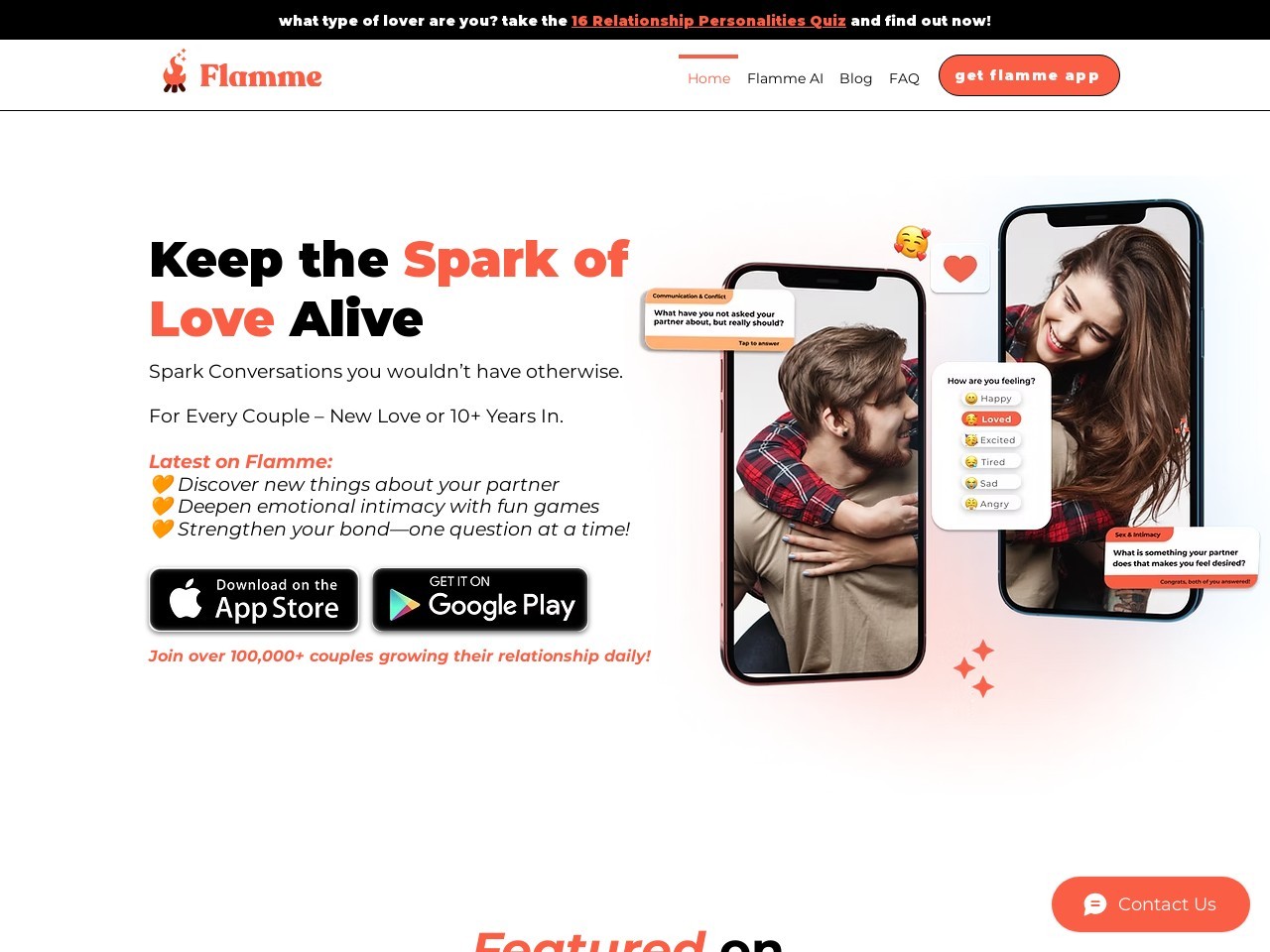 Flamme官网 – 帮助伴侣更好地了解彼此
