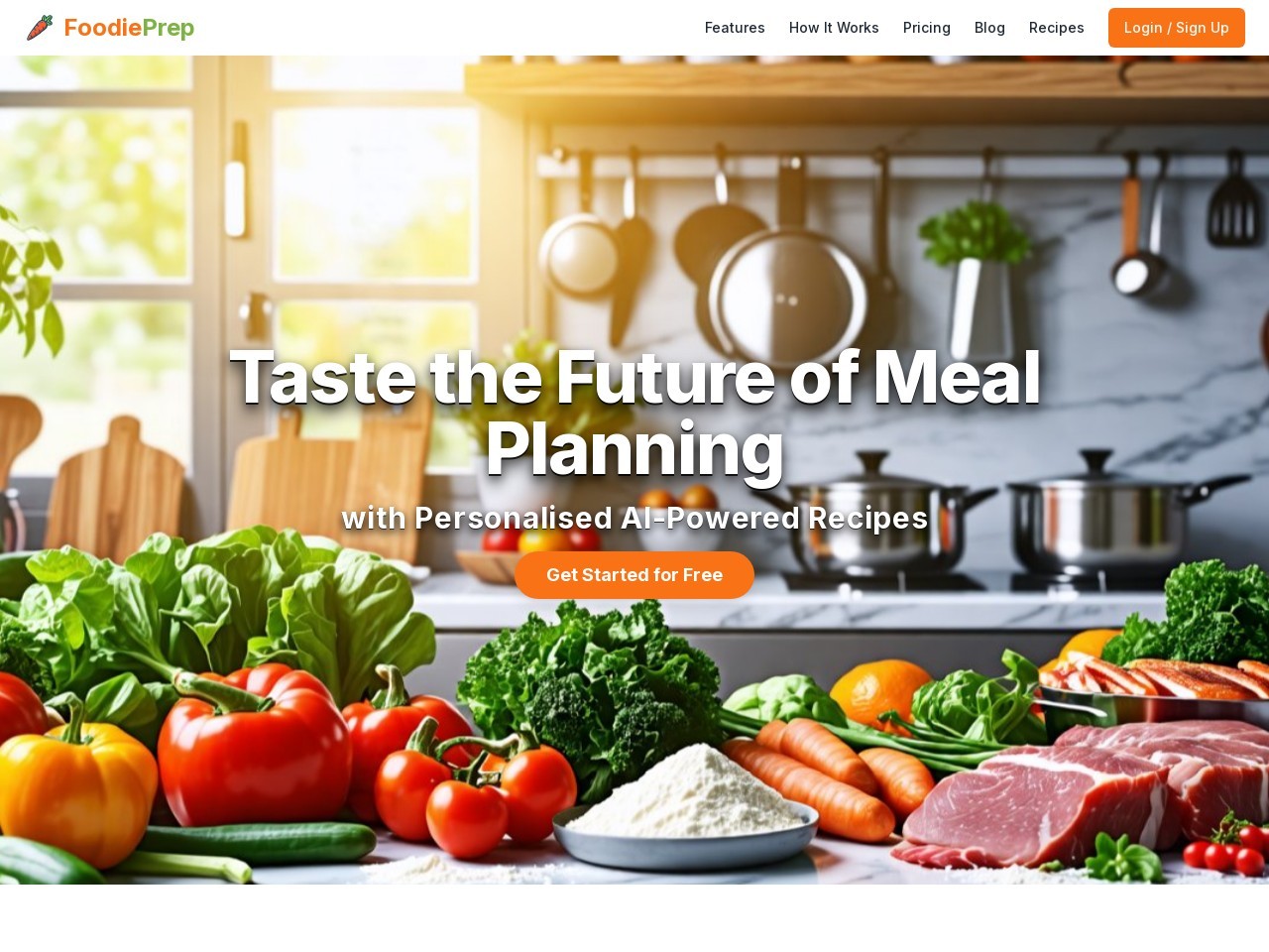 FoodiePrep官网 – 个性化的AI餐饮规划工具