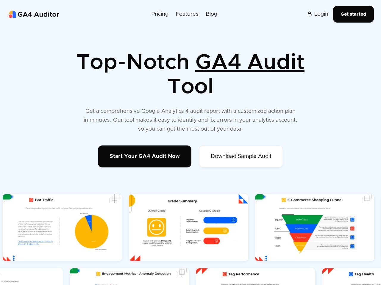 GA4 Auditor官网 – 自动化的Google Analytics 4审计工具