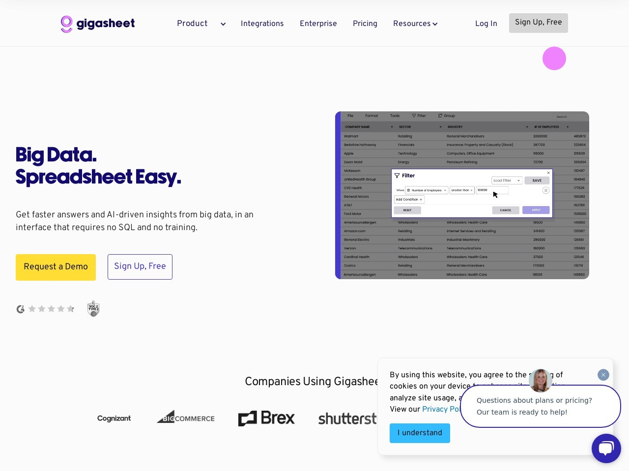 Gigasheet官网 – 简化大数据管理的无代码平台