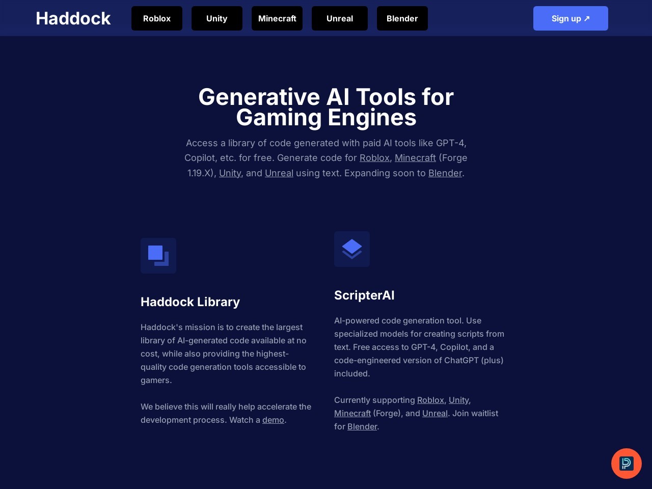 Haddock官网 – 为游戏引擎提供生成式AI工具