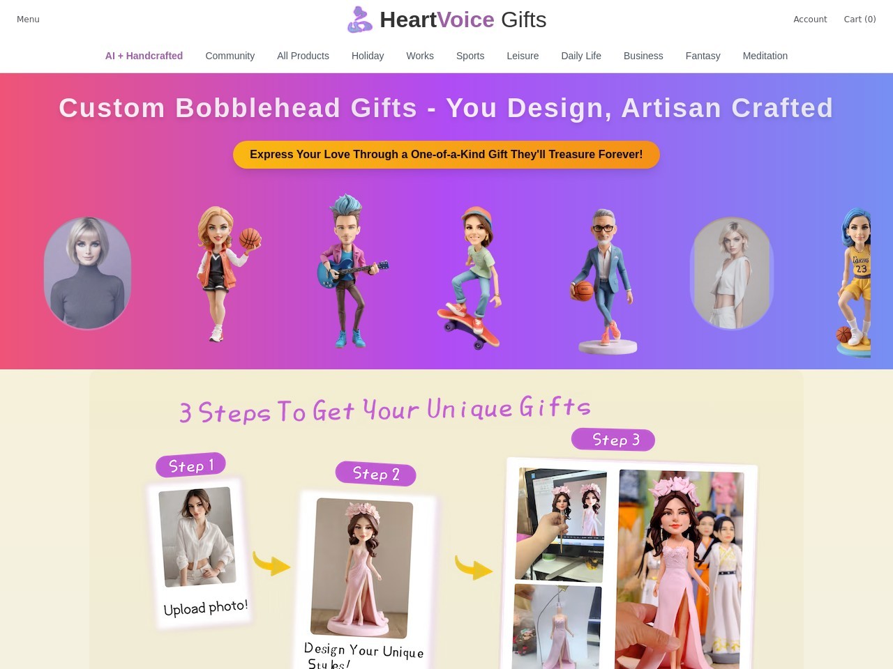 HeartVoice Gifts官网 – 个性化定制的摇头娃娃