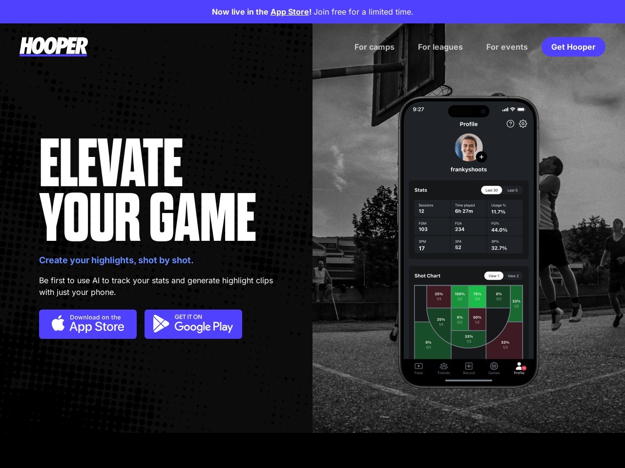 Hooper官网 – 为每位球员创建精彩瞬间和统计数据
