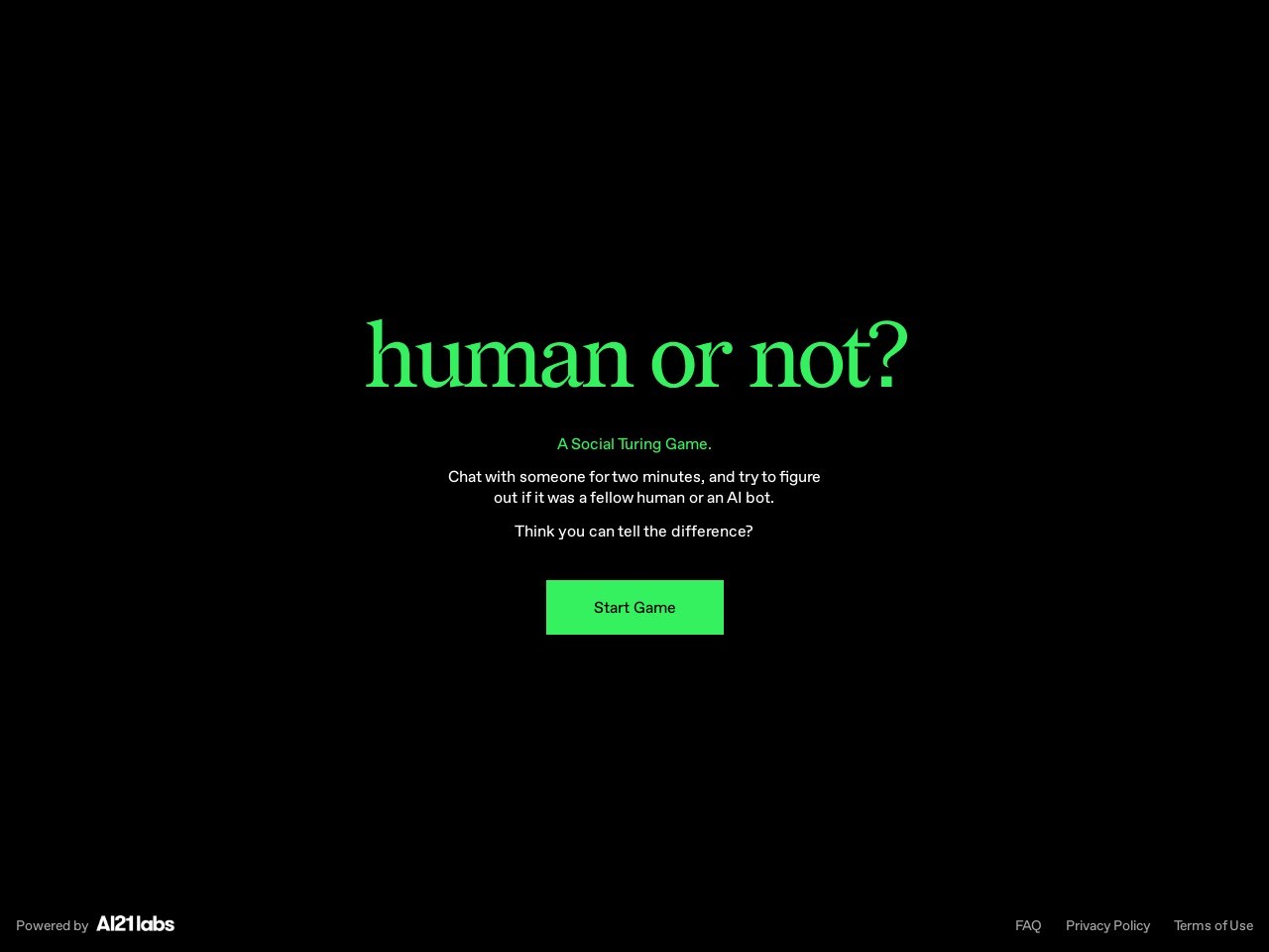 Human or Not?官网 – 判断聊天对象是人还是AI