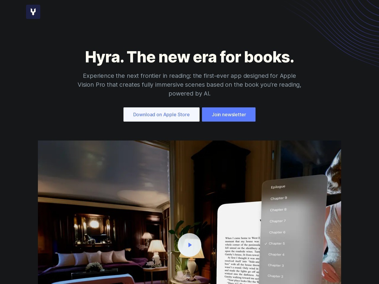 Hyra官网 – 为Apple Vision Pro设计的沉浸式阅读应用