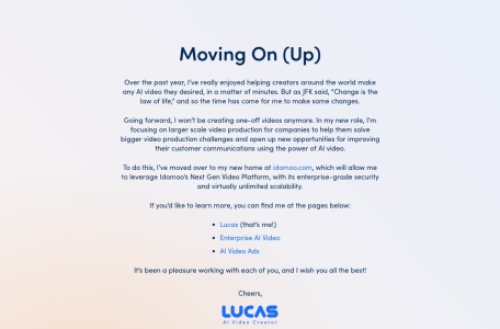 Lucas, AI video creator