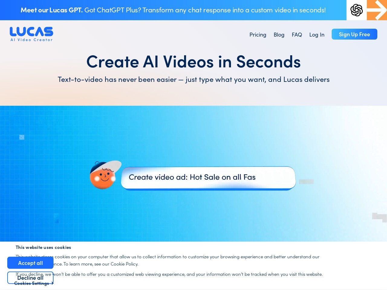 Lucas, AI video creator官网 – 快速生成完整视频的AI工具