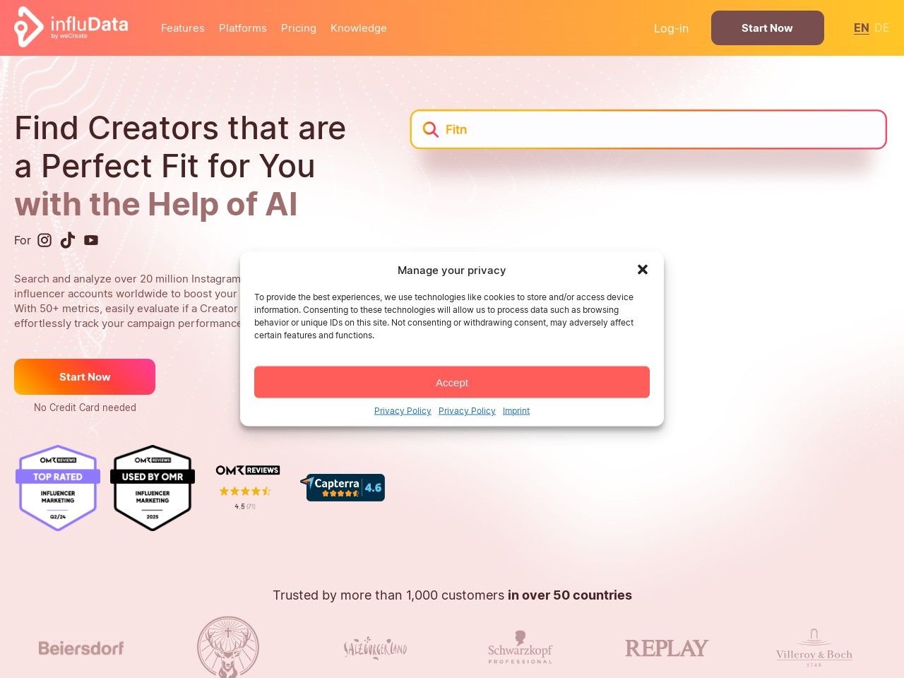 Influencer-Suchtool | influData官网 – 强大的网红分析工具