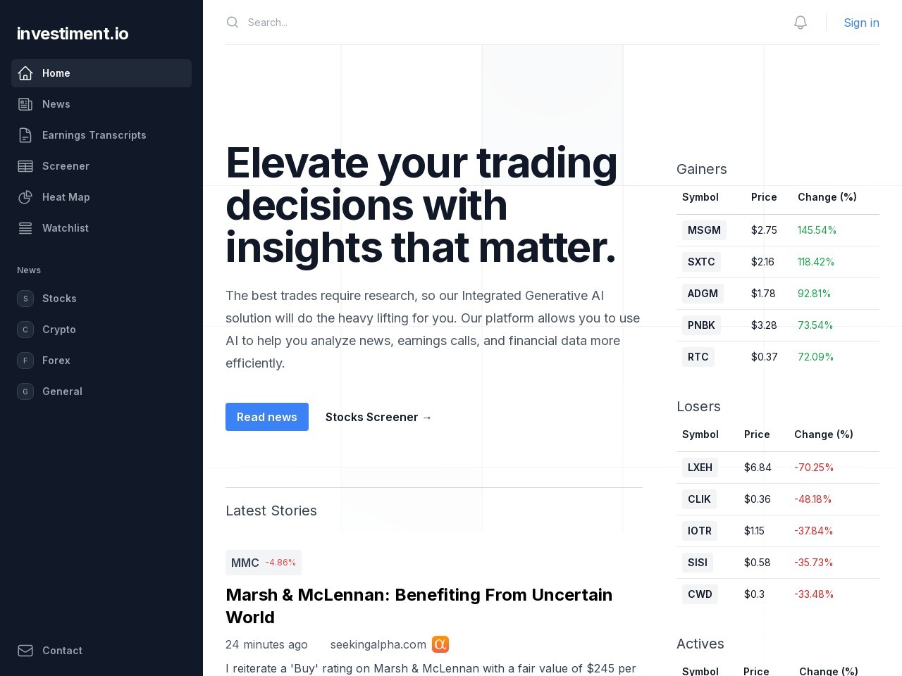 investiment.io官网 – 智能财务分析平台