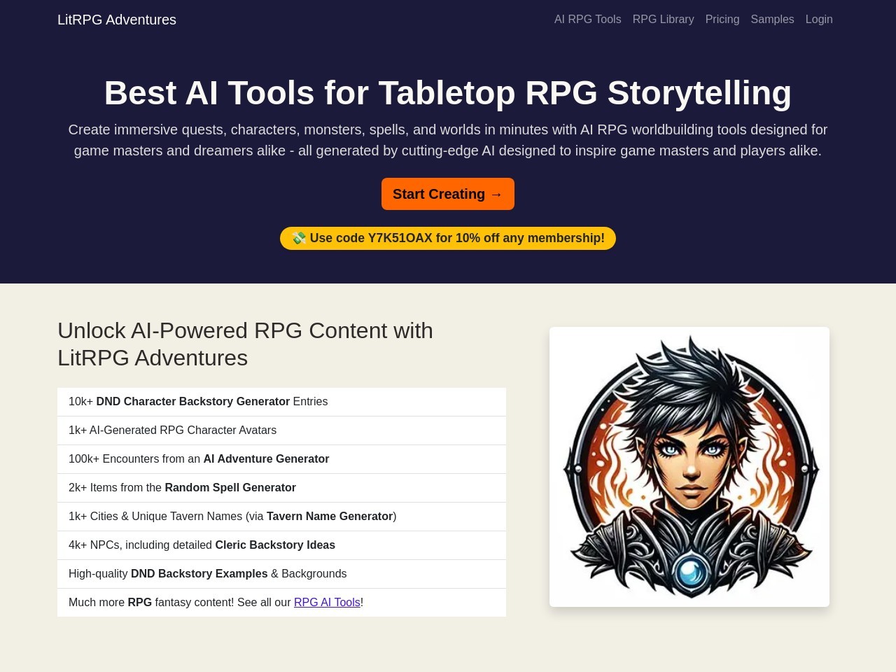 LitRPG Adventures官网 – AI驱动的桌面角色扮演游戏内容平台