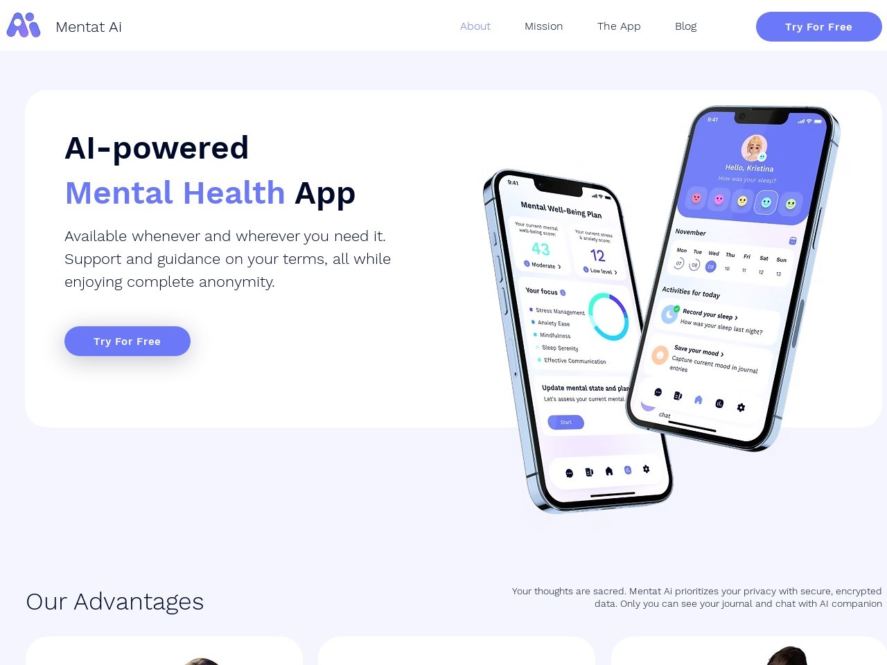 Mentat Ai – Your Mental Health-您的心理健康伴侣