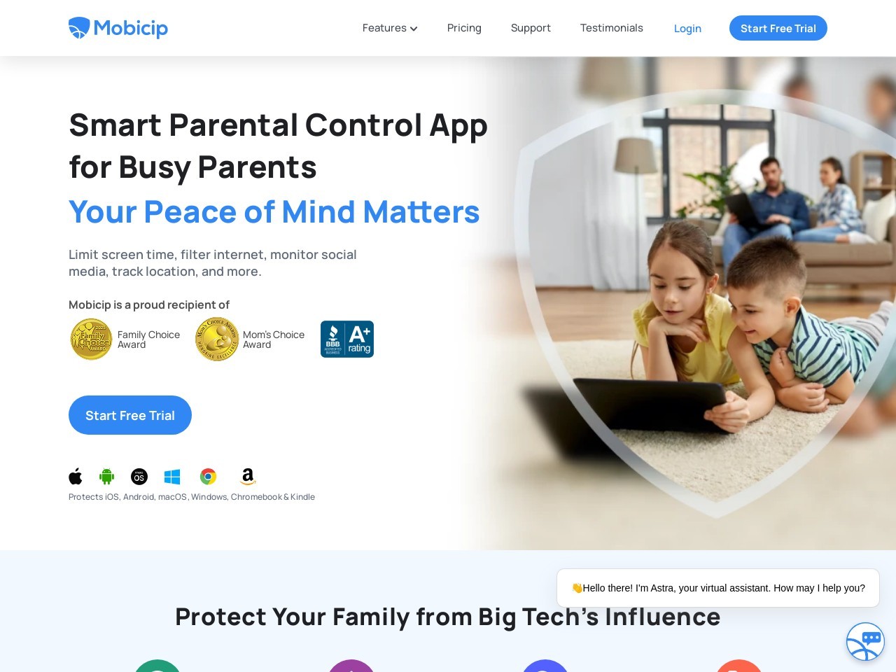 Mobicip Parental Control App官网 – 全面的家长控制应用