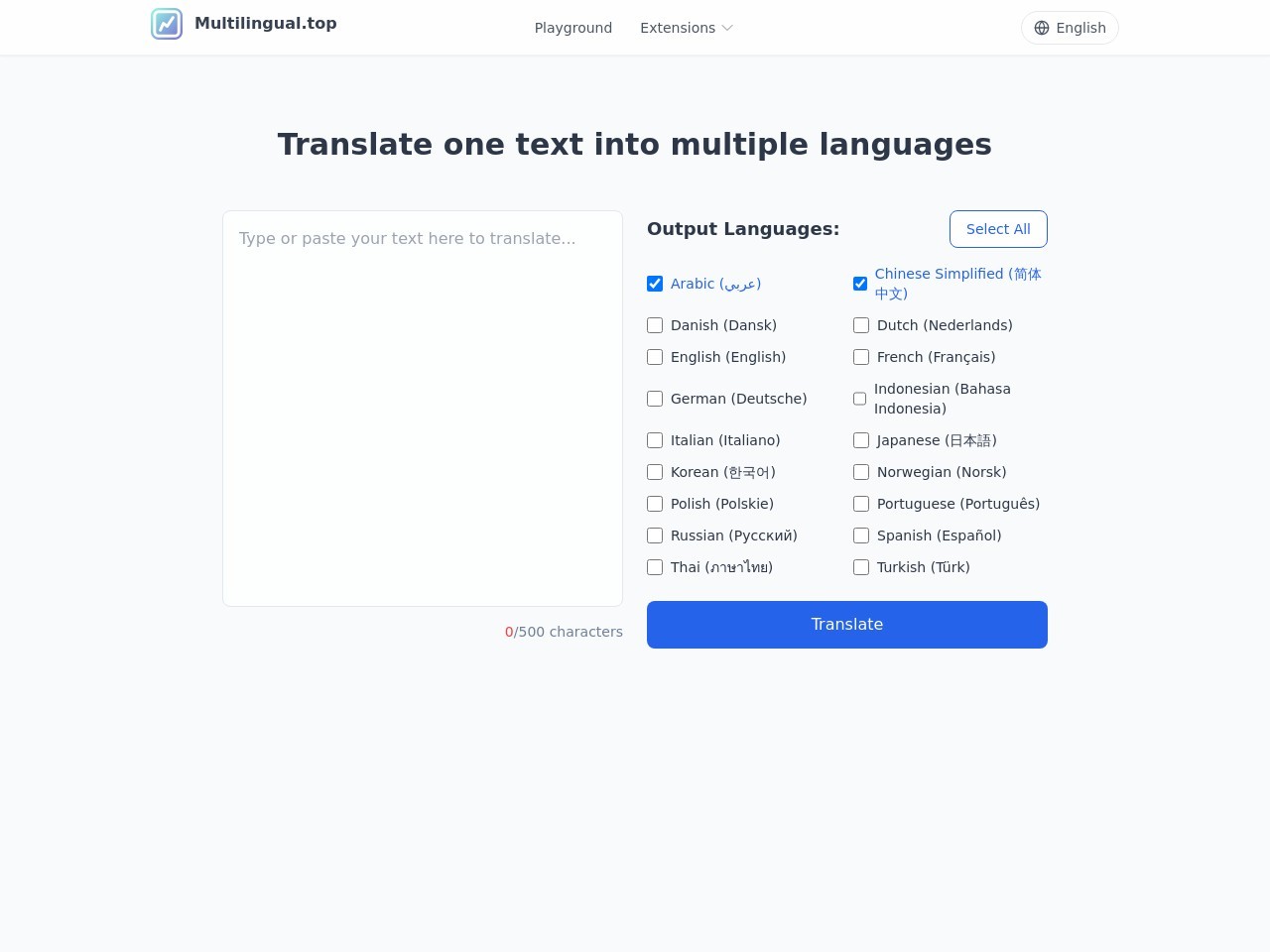 Multilingual.top官网 – 一个免费的多语言翻译平台