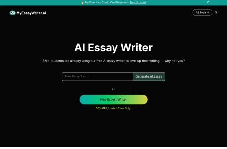 MyEssayWriterAI官网 – 智能写作工具，提升写作能力