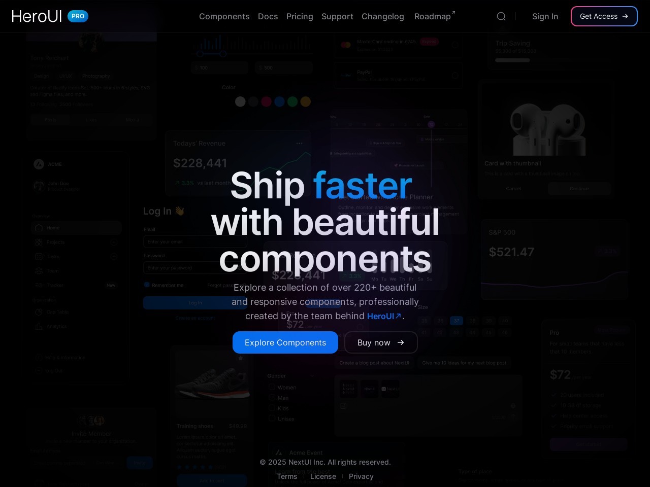 NextUI Pro官网 – 优雅的React组件库
