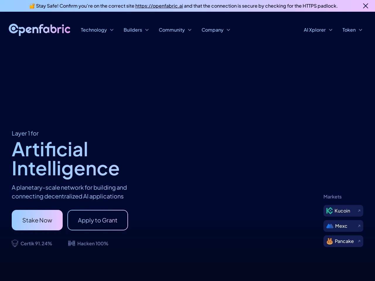 Openfabric AI官网 – 去中心化的人工智能平台