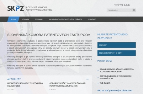 Slovenská komora patentových zástupcov | skpz.sk