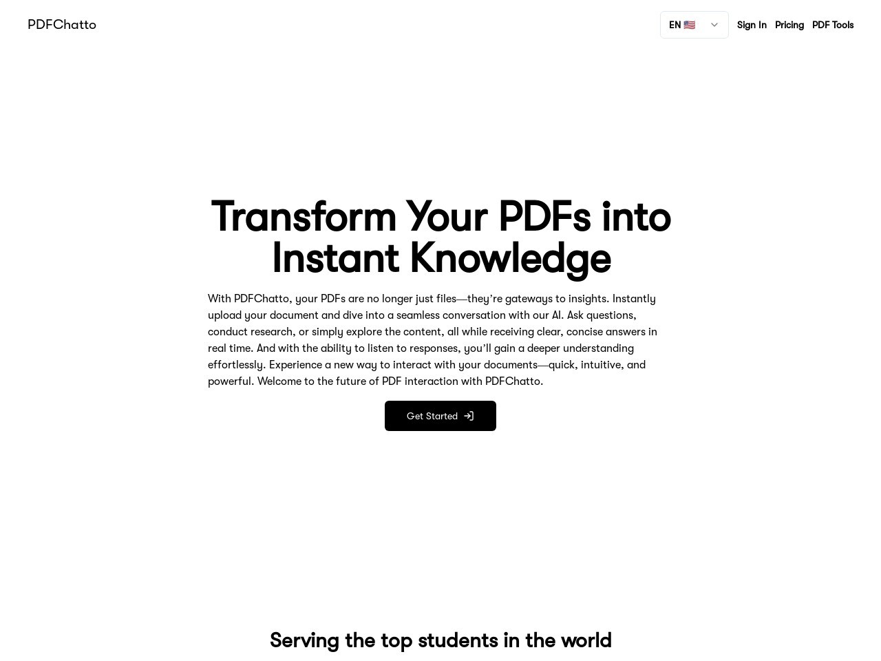 PDFChatto官网 – AI驱动的PDF交互平台