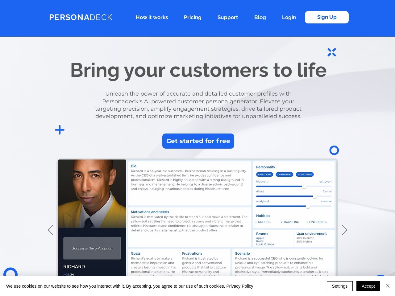 Personadeck.io官网 – 快速生成客户画像的AI平台