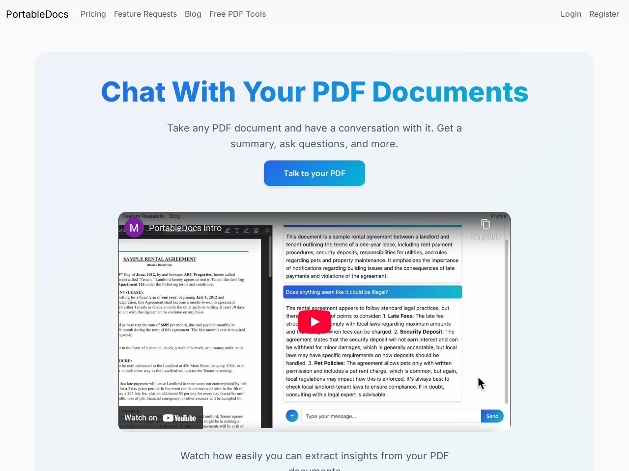 PortableDocs官网 – AI驱动的PDF交互平台