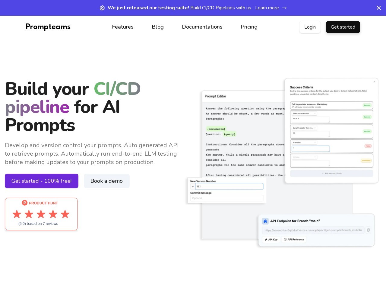 Prompteams官网 – AI提示管理系统