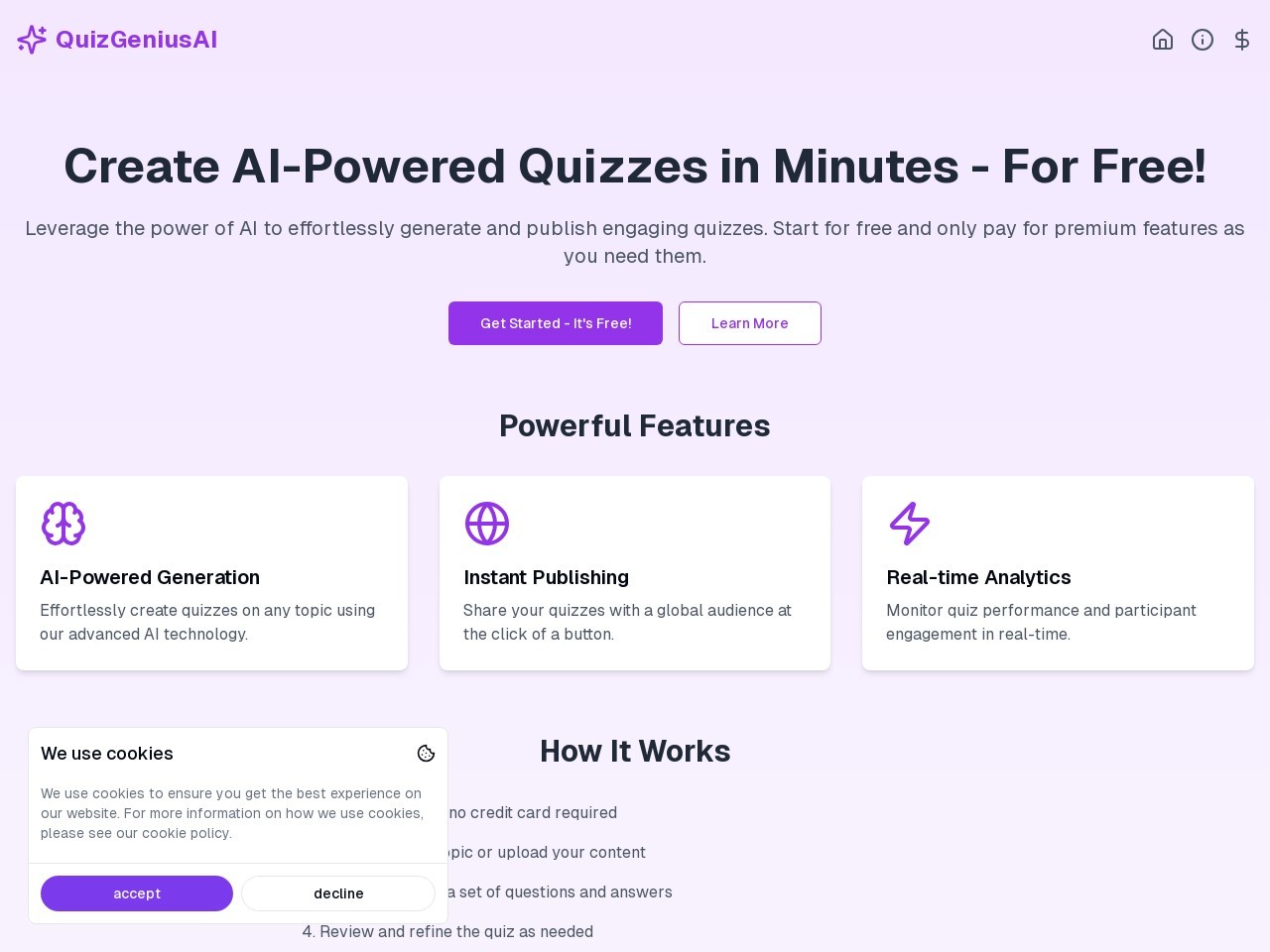 QuizGeniusAI官网 – 智能生成教育测验的应用