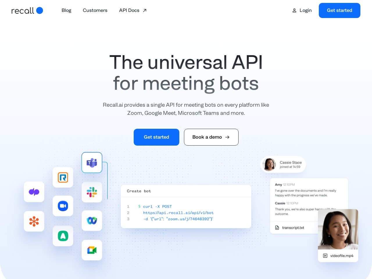 Recall.ai官网 – 通用会议数据API