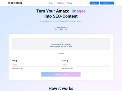 Recaster AI官网 – 电商助手，生成SEO内容