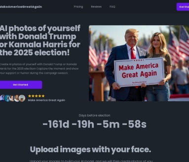 MakeAmericaGreatAgain官网 – 创建个性化的政治候选人AI照片